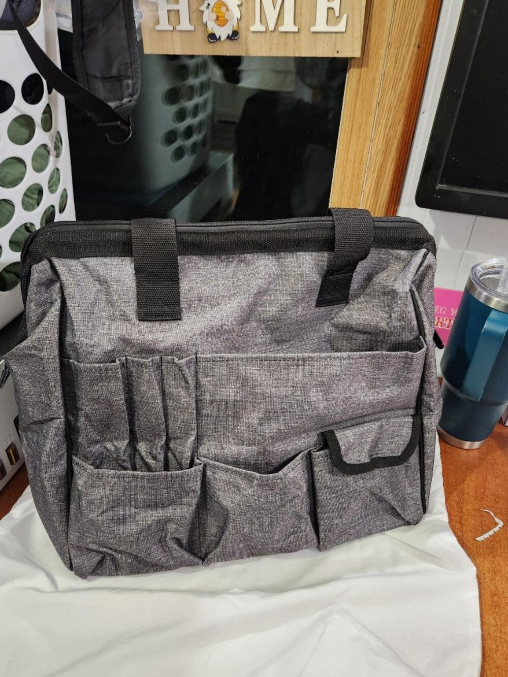 Thirty-One Gifts Gray Utility Tote Organizer Storage Bag